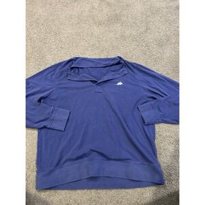 B Draddy Polo Shirt Mens Large Blue Performance Golfing Long Sleeve Stretch USA